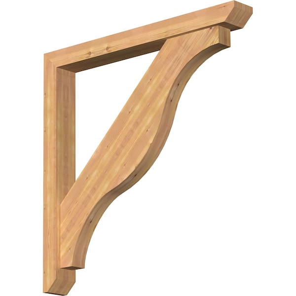 Ekena Millwork Funston Slat Smooth Bracket w/ Offset Brace, Western Red Cedar, 5 1/2"W x 48"D x 48"H BKT0604X48X48FST06SWR - main